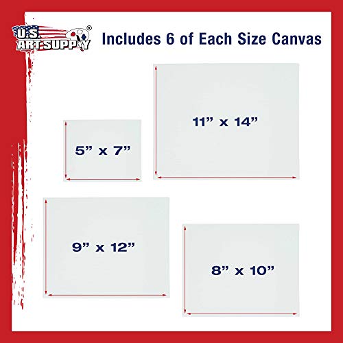US Art Supply Multi-Pack 6-Ea of 5 x 7, 8 x 10, 9 x 12, 11 x 14 in...