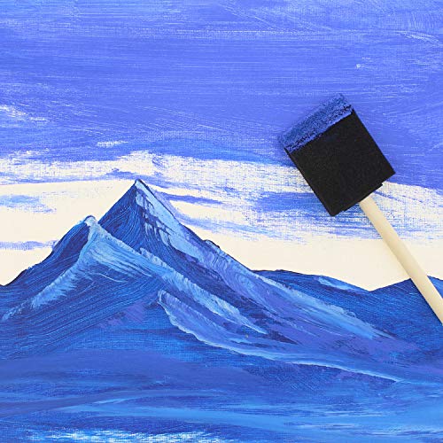 US Art Supply Variety Pack Foam Sponge Wood Handle Paint Brush Set...