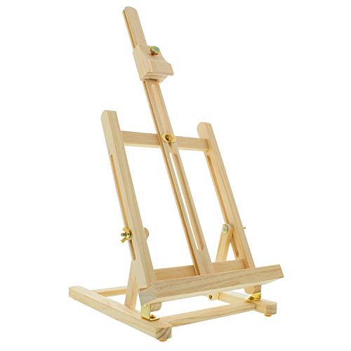US Art Supply Wood Studio Table Easel & Paint Box Set with 12 Pai...