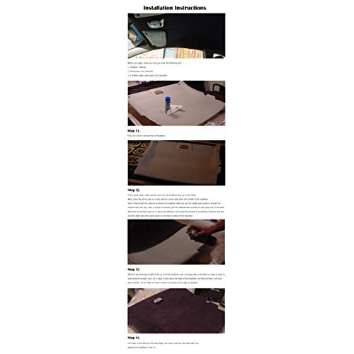 Suede Headlining Fabric Foam Back Headliner Upholstery 60inch/5ft ...