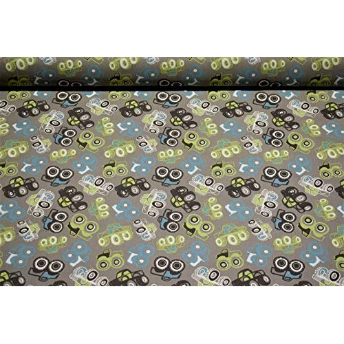 Beige Monster Trucks 100% Cotton Canvas Duck 7 oz Drapery Plain We...