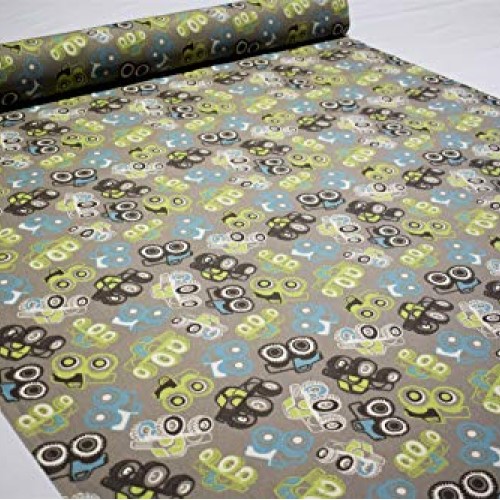 Beige Monster Trucks 100% Cotton Canvas Duck 7 oz Drapery Plain We...