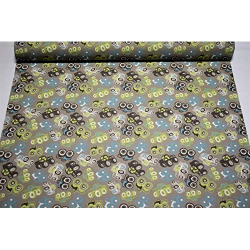 Beige Monster Trucks 100% Cotton Canvas Duck 7 oz Drapery Plain We...