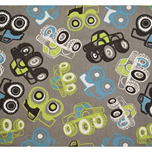Beige Monster Trucks 100% Cotton Canvas Duck 7 oz Drapery Plain We...