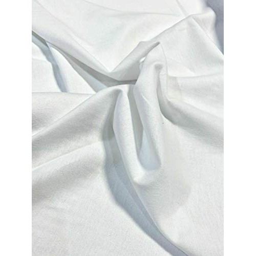 Bright White Interlining Flannel Fabric Cotton Single Nap 54W Bla...