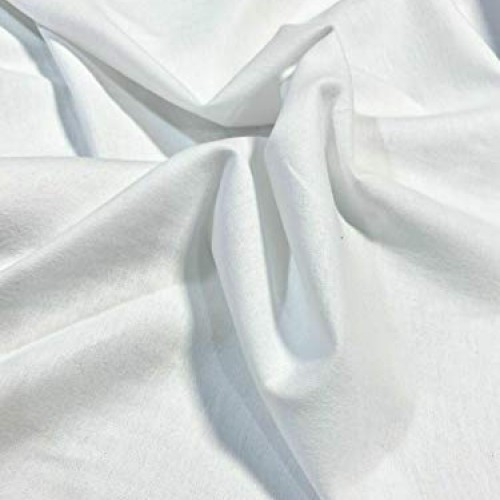 Bright White Interlining Flannel Fabric Cotton Single Nap 54W Bla...