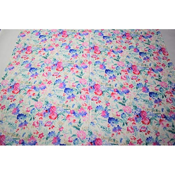 Floral Petals Swiss Dot 100% Cotton Lawn Sheer Apparel Embroidered...
