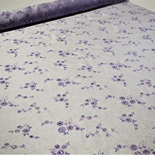 Embroidered Organza Lavender Sheer Dress Apparel Veil Fabric Suede...