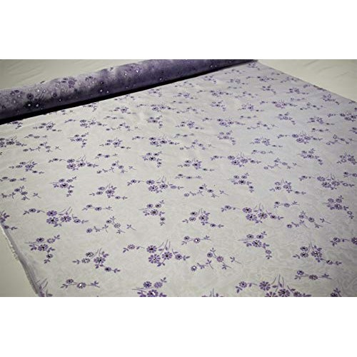 Embroidered Organza Lavender Sheer Dress Apparel Veil Fabric Suede...
