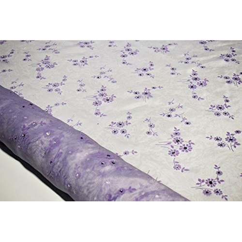 Embroidered Organza Lavender Sheer Dress Apparel Veil Fabric Suede...
