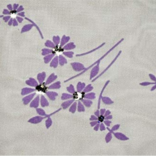 Embroidered Organza Lavender Sheer Dress Apparel Veil Fabric Suede...