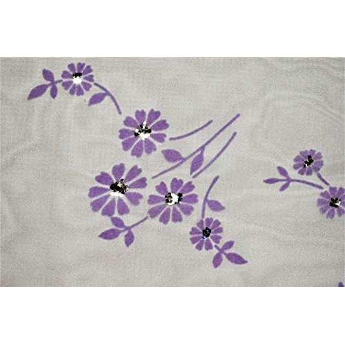 Embroidered Organza Lavender Sheer Dress Apparel Veil Fabric Suede...