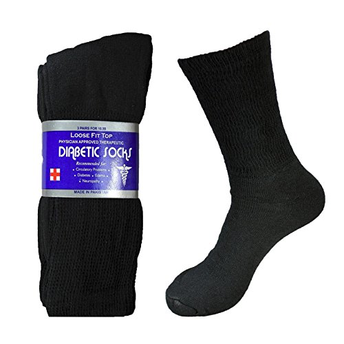 USBingoshop 12 Pairs Mens Physicians Approved Crew Diabetic Socks ...