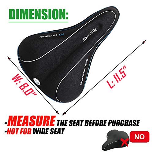 USHAKE Bike Gel Seat Cushion Cover, Bicycle Saddle Seat Cover for ...