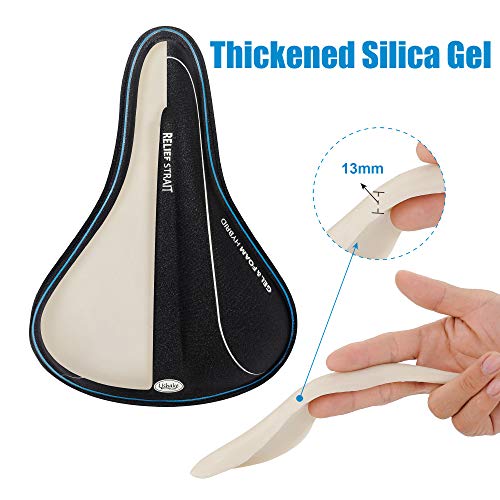 USHAKE Bike Gel Seat Cushion Cover, Bicycle Saddle Seat Cover for ...