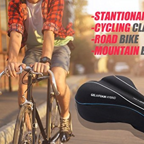 USHAKE Bike Gel Seat Cushion Cover, Bicycle Saddle Seat Cover for ...