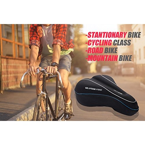 USHAKE Bike Gel Seat Cushion Cover, Bicycle Saddle Seat Cover for ...