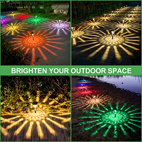 Bright Outdoor Solar Pathway Lights 8 Pack,Color Changing/Warm Whi...
