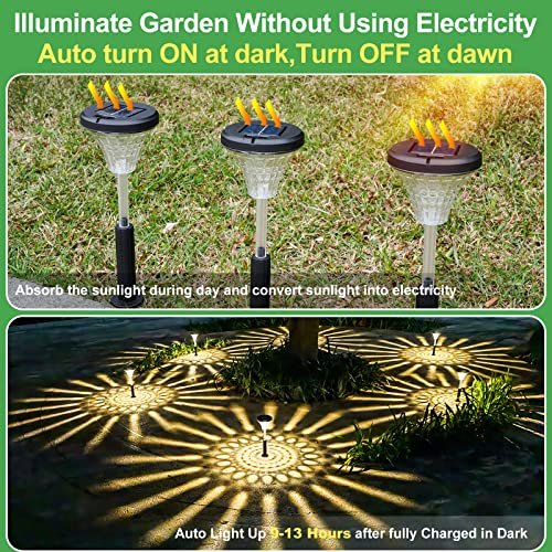 Bright Outdoor Solar Pathway Lights 8 Pack,Color Changing/Warm Whi...