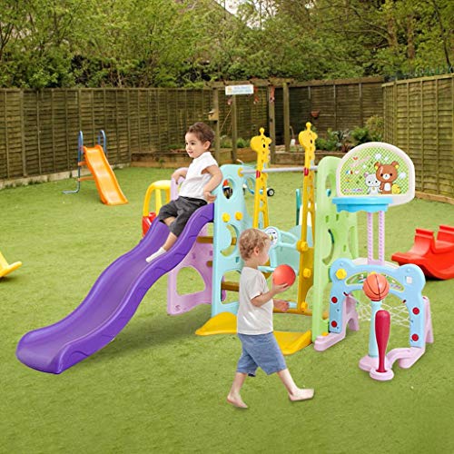 Toddler Climber and Swing Set | 6 in 1 Kids Freestanding Slide Cli...