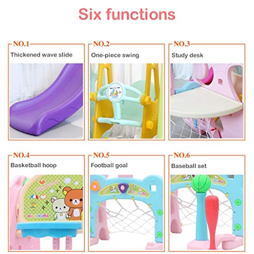 Toddler Climber and Swing Set | 6 in 1 Kids Freestanding Slide Cli...