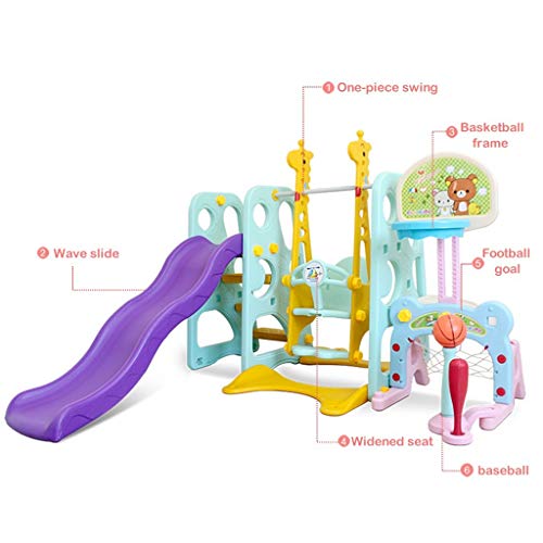 Toddler Climber and Swing Set | 6 in 1 Kids Freestanding Slide Cli...