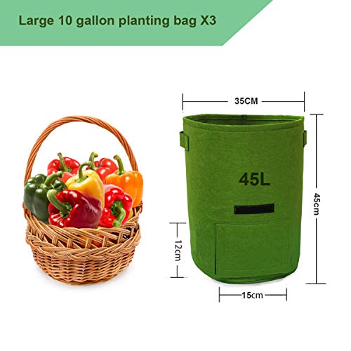 USPANIU 3 Packs Potato Grow Bag 10 Gallon Update Garden Planter Ba...