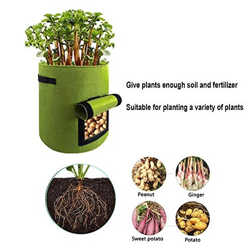 USPANIU 3 Packs Potato Grow Bag 10 Gallon Update Garden Planter Ba...
