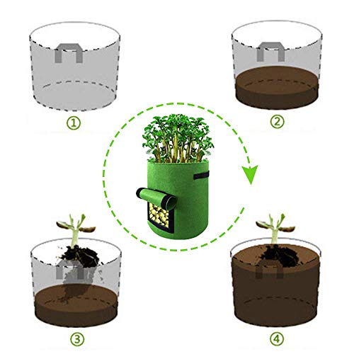 USPANIU 3 Packs Potato Grow Bag 10 Gallon Update Garden Planter Ba...
