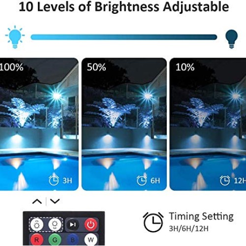 Ustellar 4 Pack 25W RGB LED Flood Lights Color Changing Indoor Out...