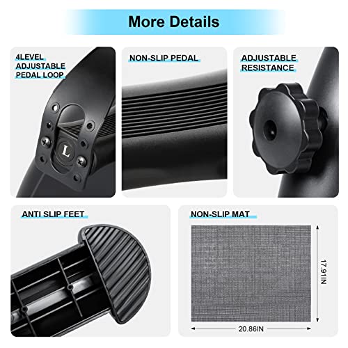 Uten Mini Exercise Bike, Under Desk Bike Pedal Exerciser, Under De...