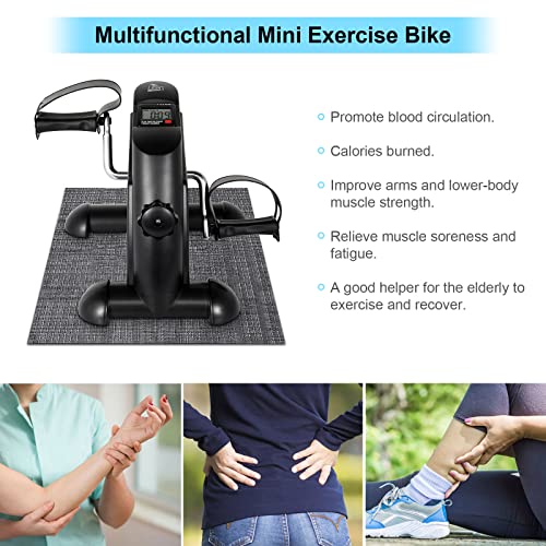 Uten Mini Exercise Bike, Under Desk Bike Pedal Exerciser, Under De...