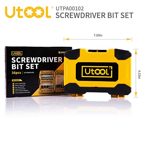 Impact Driver Bit Set, Utool 36pcs Impact Screwdri and Drill Bits ...