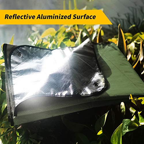 UTOOL Survival Emergency Blanket, Waterproof Insulated Tarp, Refle...
