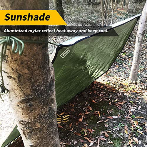 UTOOL Survival Emergency Blanket, Waterproof Insulated Tarp, Refle...