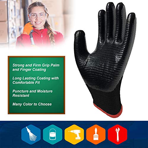 Work Gloves for Men and Women 8-Pack Safety Gloves for Working, Ga...