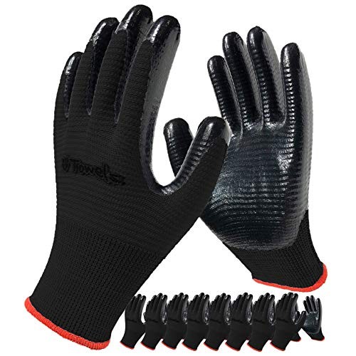 Work Gloves for Men and Women 8-Pack Safety Gloves for Working, Ga...