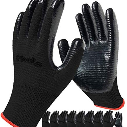 Work Gloves for Men and Women 8-Pack Safety Gloves for Working, Ga...