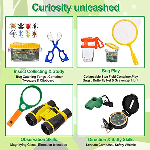 UTTORA Outdoor Explorer Kit & Bug Catcher Kit with Binoculars, Fla...