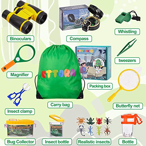 UTTORA Outdoor Explorer Kit & Bug Catcher Kit with Binoculars, Fla...