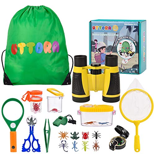 UTTORA Outdoor Explorer Kit & Bug Catcher Kit with Binoculars, Fla...
