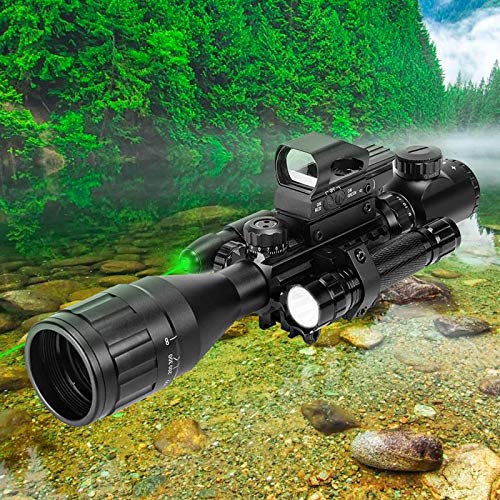 UUQ 4-16x50 AO Rifle Scope Red/Green Illuminated Range Finder Reti...