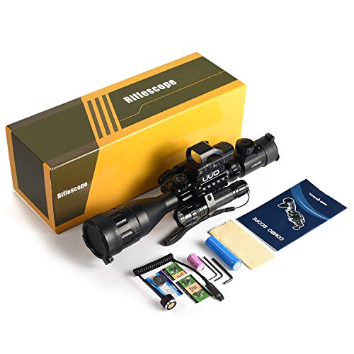 UUQ 4-16x50 AO Rifle Scope Red/Green Illuminated Range Finder Reti...