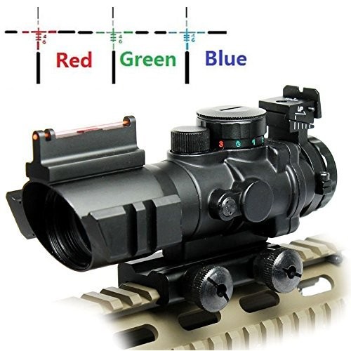 UUQ Prism 4x32 Red/Green/Blue Triple Illuminated Rapid Range Retic...