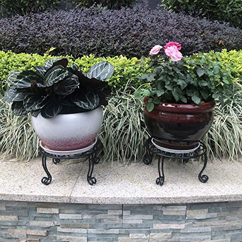 2 Pack Plant Stand Indoor Outdoor for Flower Pot Metal Garden Cont...