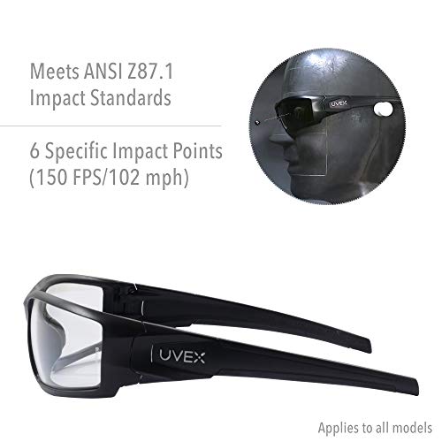 Uvex by Honeywell Hypershock Safety Glasses, Black Fame with Espre...