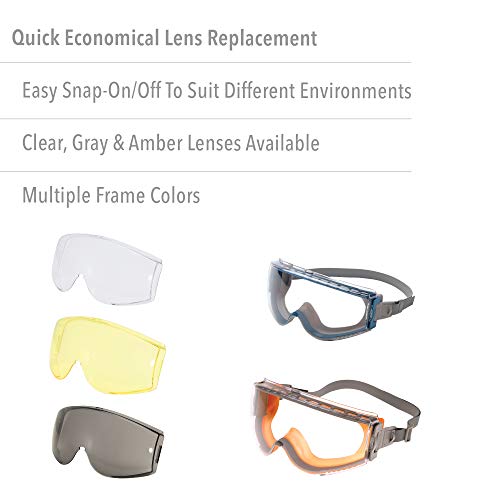 Uvex Stealth Safety Goggles with Clear Uvextreme Anti-Fog Lens, Te...