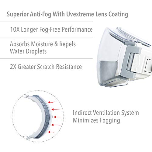 Uvex Stealth Safety Goggles with Clear Uvextreme Anti-Fog Lens, Te...