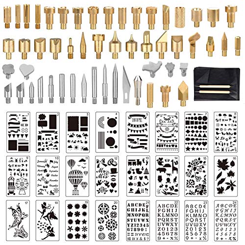 UWIOFF 77 Pcs Wood Burning Accessories, Wood Burning Tips Set and ...