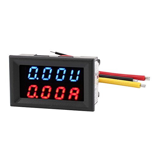 DC 0-200V 20A Blue Red LED Dual Digital Panel Voltmeter Ammeter Meter